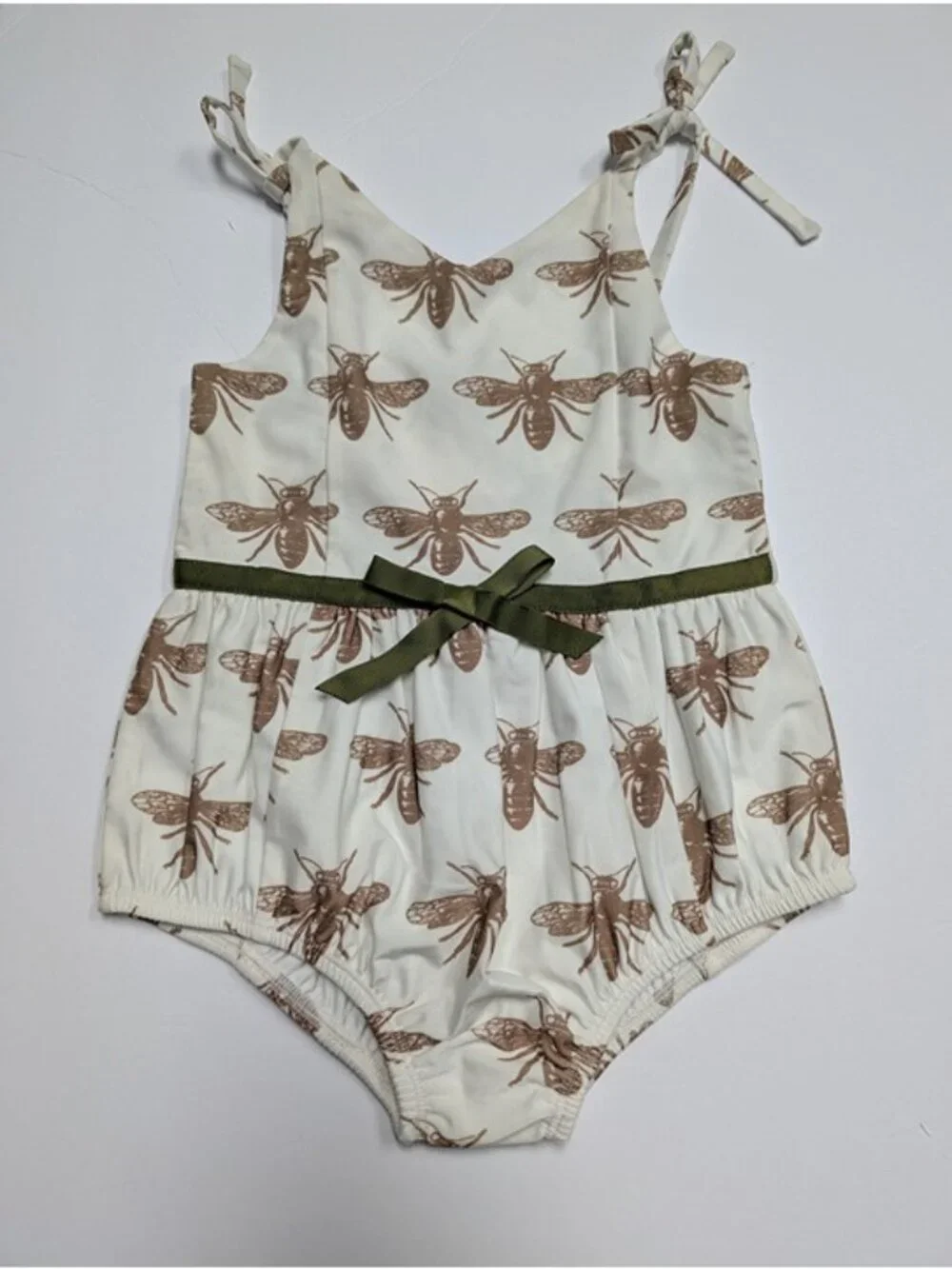 Kate Quinn Swimsuit Skinny Bow Bubbkle Swimwear 5Y Swim Fennel Bee One Piece